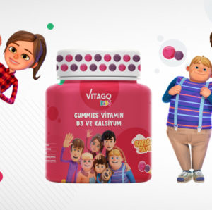 Vitago kids Gummies детский кальций с витамином Д3, 60 жевательных конфет Витаго D3 дәрумені бар балаларға арналған кальций